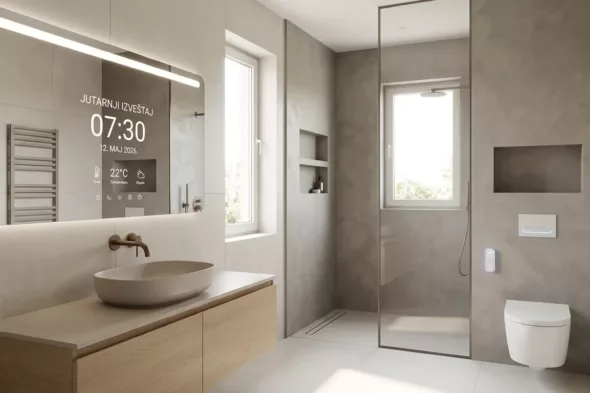 Moderno kupatilo sa walk-in tušem