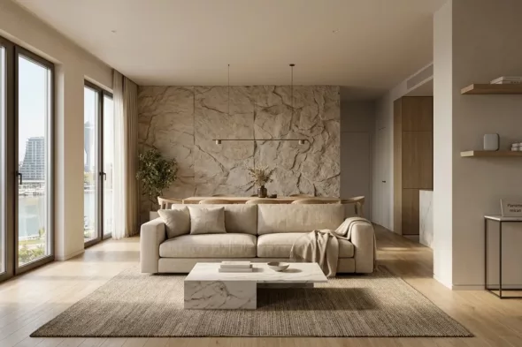 Moderan quiet luxury enterijer sa IoT tehnologijom