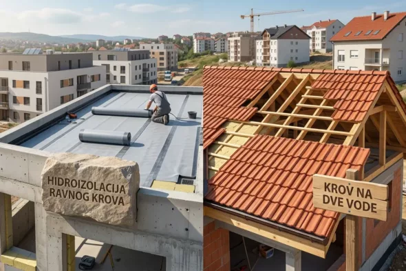 Poređenje ravnog i kosog krova gradnja
