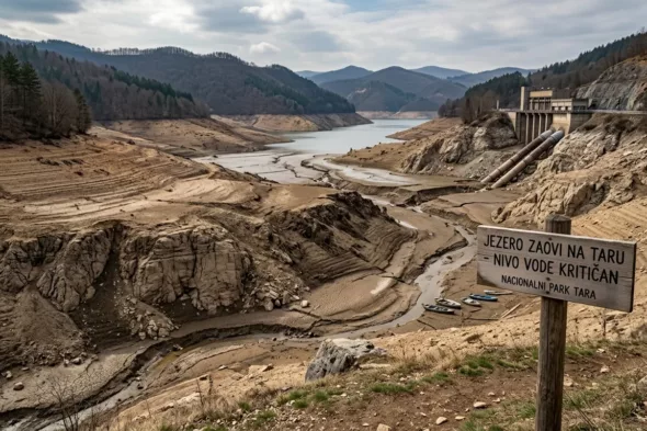 Povučeno jezero Zaovine na planini Tari