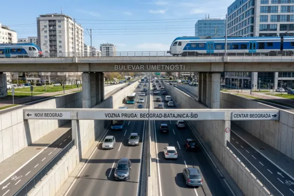 Podvožnjak u Bulevaru umetnosti Novi Beograd