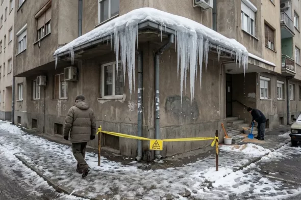 Uklanjanje snega i leda sa krova