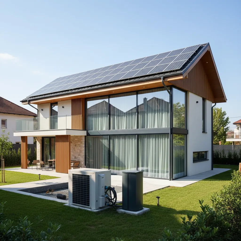 Moderna ekološka kuća sa solarnim panelima