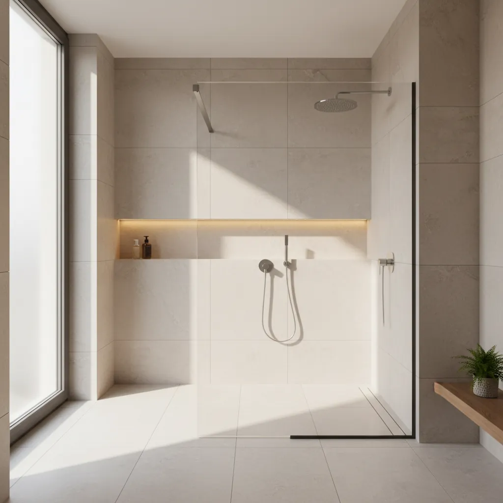 Moderna walk-in tuš kabina u kupatilu